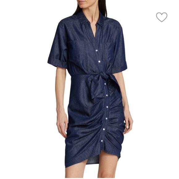 Veronica Beard Dresses & Skirts - Veronica Beard Hensley Chambray Tie-Waist Shirtdress Size 2